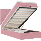 vidaXL Ottoman bed met matrassen en LED's 80x200cm fluweel roze