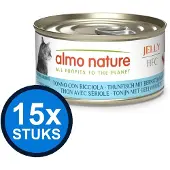 Almo Nature 15x HFC - Kattenvoer Natvoer Blik - Gelei - Tonijn & Geelvinmakreel - 70g