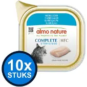Almo Nature 10x HFC - Kattenvoer Natvoer Kuipje - Gesteriliseerd Complete - Kabeljauw - 85g