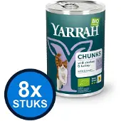 Yarrah 8x cat bio blik brokjes saus kip&kalkoen 405gr