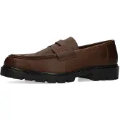 Manfield - Heren - Bruine leren loafers - Maat 43