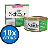 Schesir 10x - Puppy - Hondenvoer - Gelei in blik - Kip & Aloe - 150g