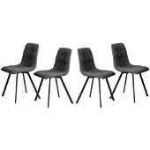 CALICOSY - Set van 4 gestoffeerde stoelen - CHILLI
