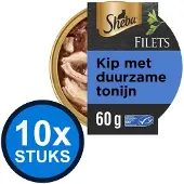 Sheba 10x - Filets Kip & Tonijn in Saus - Kattenvoer Natvoer - 60 g
