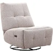 Vente-unique Draaibare relaxfauteuil in beige chenillestof COSADO