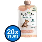 Schesir 20x - Kitten Care 0-6 - Kattenvoer - Natvoer in zakje - Cream Kip - 150g