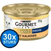 Gourmet 30x Gold - Mousse Kalkoen - Kattenvoer Natvoer - 85g