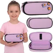 Starpak Capibara Paars, geruimd schooletui, ovaal etui voor meisjes 22x10x5 cm