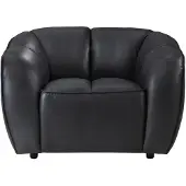 Vente-unique Fauteuil in zwart leer PRADONI