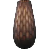 Ptmd Niels Dark Brown Handcut Solid Glass Vase Round S