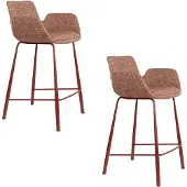 Zuiver Brit Barkrukken rugleuning 67,5 cm Rood - Set van 2