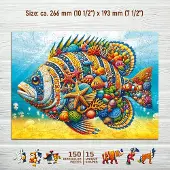 Wooden City Houten Puzzel Elegante Vis - 150 Stukjes