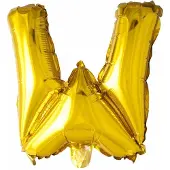 Espa Folie Ballon Letter W Goud 41cm met Rietje