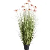 Beliani RUDBEKDARIUM - Kunstplant in pot - Zwart/Roze - Synthetisch materiaal