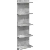 vidaXL Wandplank Betongrijs 30 x 15 x 100 cm