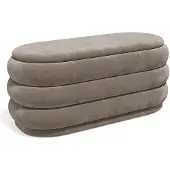 Vente-unique Bankje met opbergruimte - Fluweel - Taupe - ECAMBI