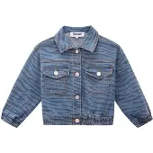 Gimme Klassiek Katoen Kinder Jeans jack met Gestreepte Print - 6 Jaar - kinderkleding