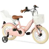 Deryan Zoey Kinderfiets 12 Inch - Verstelbare Fiets met Mandje - Roze