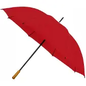 Impliva XXL Rode Paraplu met Houten Handvat - 125cm Diameter