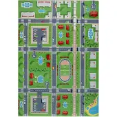 Muratap Kindervloerkleed verkeer speelkleed wasbaar antislip- 60x180 cm