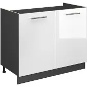 Vicco Wastafelkast Fame-Line Wit Hoogglans/Antraciet 100 cm zonder werkblad, Model 61602
