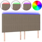 vidaXL Hoofdbord LED 180x5x118/128 cm stof taupe