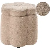 Beliani FLOWER - Kinderpoef met opbergruimte - Beige - Bouclé