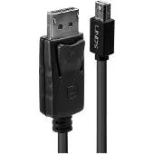 Lindy 41647 DisplayPort-kabel Mini-displayport / DisplayPort Adapterkabel Mini DisplayPort-stekker, DisplayPort-stekker 3.00 m Zwart UL gecertificeerd,