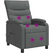 vidaXL Massage Relaxstoel Donkergrijs Stof