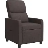 vidaXL Massage Relaxstoel Donkerbruin Stof