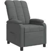 vidaXL Recliner Donkergrijs Stof