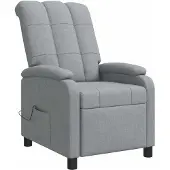 vidaXL Massage Relaxstoel Lichtgrijs Stof