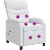 vidaXL Massage Relaxstoel Wit Stof