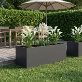 vidaXL Plantenbak Zwart 60 x 20 x 20 cm Koudgewalst staal