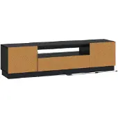vidaXL LED tv-meubel Zwart Bewerkt hout