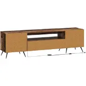 vidaXL LED tv-meubel Oud hout Bewerkt hout