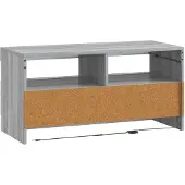 vidaXL LED tv-meubel Grijs Sonoma Bewerkt hout