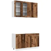 vidaXL Keukenblok LYON 4 st Oud hout Bewerkt hout