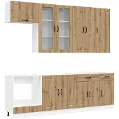 vidaXL Keukenblok LUCCA 8 st Artisanaal eiken Bewerkt hout