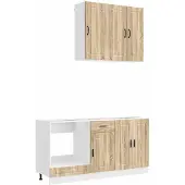 vidaXL Keukenelement PORTO, 5 stuks, Sonoma-eikenhout fineer