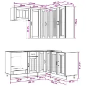 vidaXL Keukenblok LUCCA 8 st Zwart Bewerkt hout