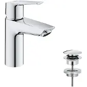 GROHE Start Wastafelkraan - Waterbesparend - Lage uitloop - Met push-open waste - Chroom