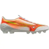 Mizuno Alpha III Pro Gras Voetbalschoenen (FG) Wit Oranje Limoen