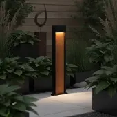 Lyora Design tuinlamp Noray zwart met hout 78cm - 3000K