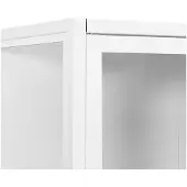 vidaXL Hoge kast 80x35x135 cm staal en gehard glas wit