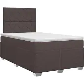 vidaXL Boxspringbed met matras Donkerbruin 120 x 190 cm Stof