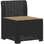 vidaXL Eén-zits Tuin Sofa met Kussen Rieten Look PP Antraciet
