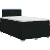 vidaXL Boxspringbed met matras, zwart, 120 x 190 cm, gestoffeerd