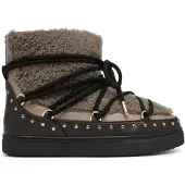 INUIKII Snowboots 'CURLY ROCK' taupe / zwart