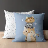 Mayamoo Katoenen Kussensloop 40x40 cm - Shady Kittens - OEKO-TEX